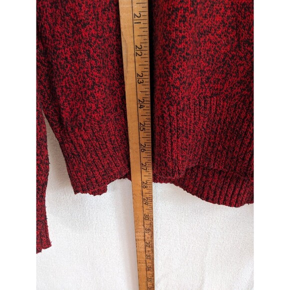 American Eagle Sweater Mens Large Nordic Fair isle Ski Red Navy Soft 1/4 Button - Picture 9 of 10